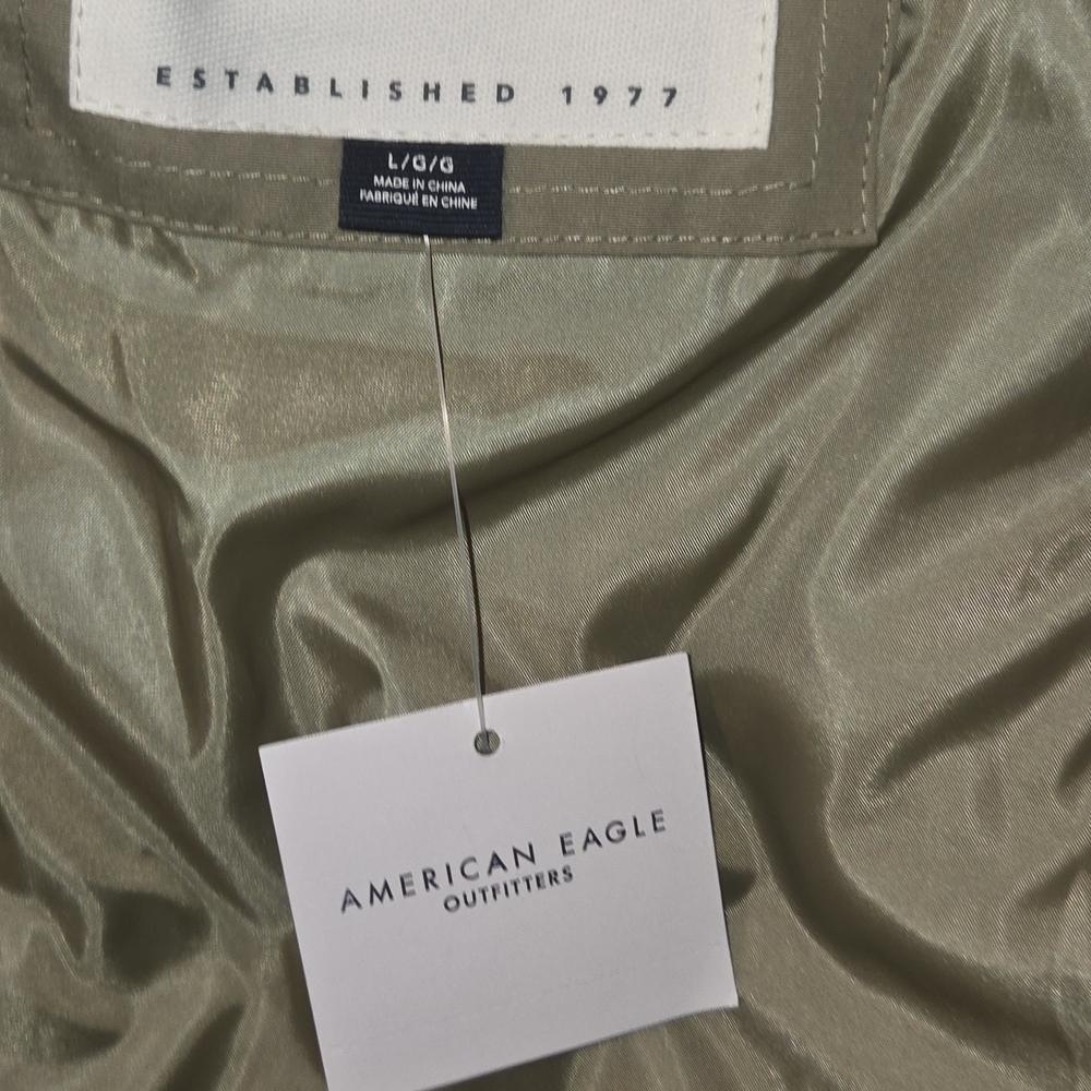 American Eagle Outfitters Green Bomber Jacket Sz L - Picture 3 of 4